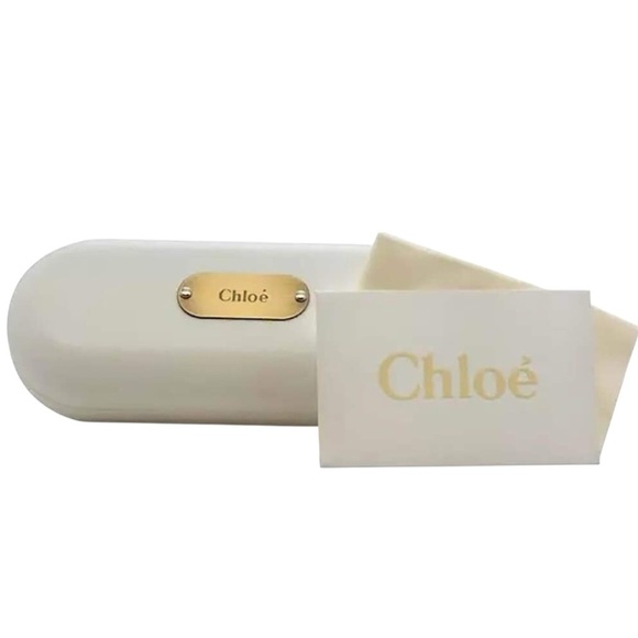 Chloé White and Gold Leather Sunglasses Eyewear Empty Case - Picture 1 of 8